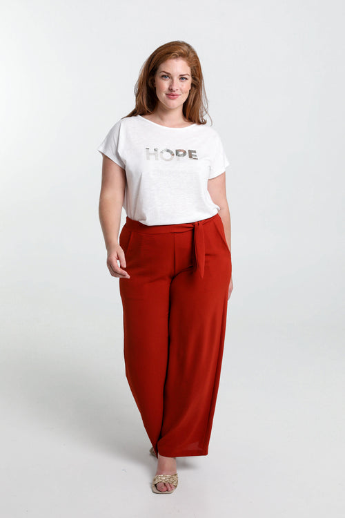 Pantalon large avec nœud-Paprika-9