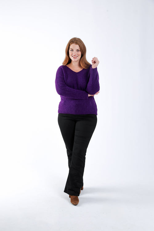 Pull avec alpaga uni-Paprika-6