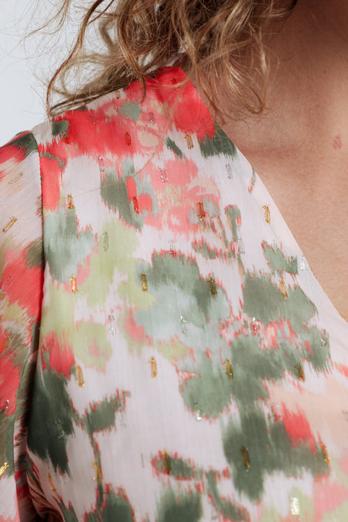 Blouse imprimé fleurs avec lurex-Paprika-6