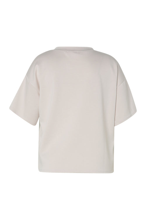 T-shirt uni avec boutons décoratifs-Paprika-11