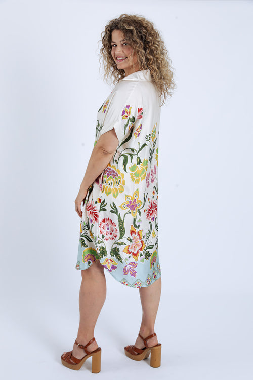 Robe en viscose à imprimé floral-Paprika-2