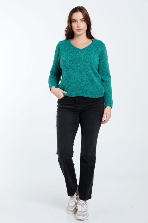 Pull maille bouclette uni-Paprika-7