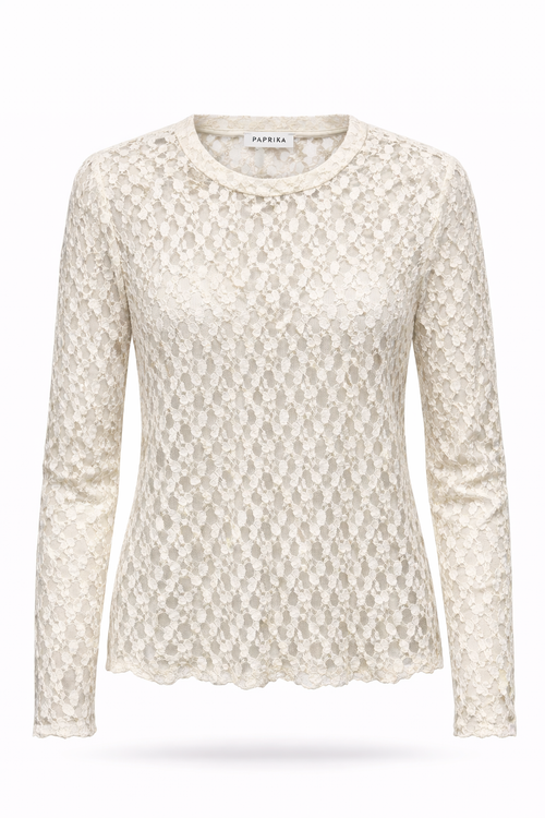 T-shirt en dentelle-Paprika-1