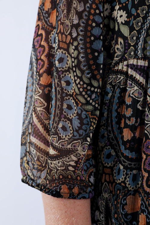 Robe imprimé cachemire-Paprika-6