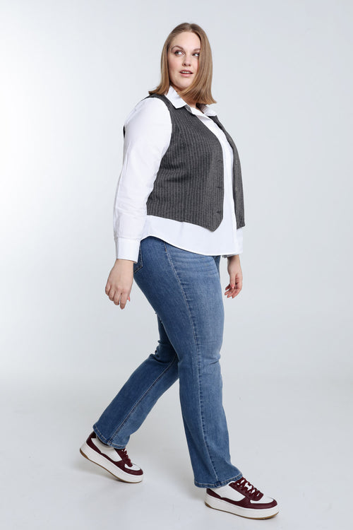 Gilet de costume à rayures-Paprika-9