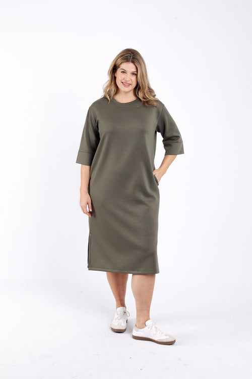 Robe sweat unie-Paprika-6