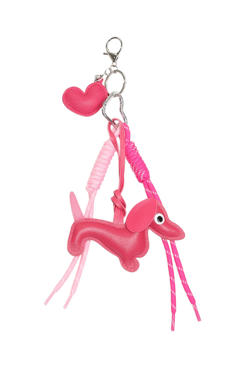 Porte clé teckel et coeur-Paprika-1