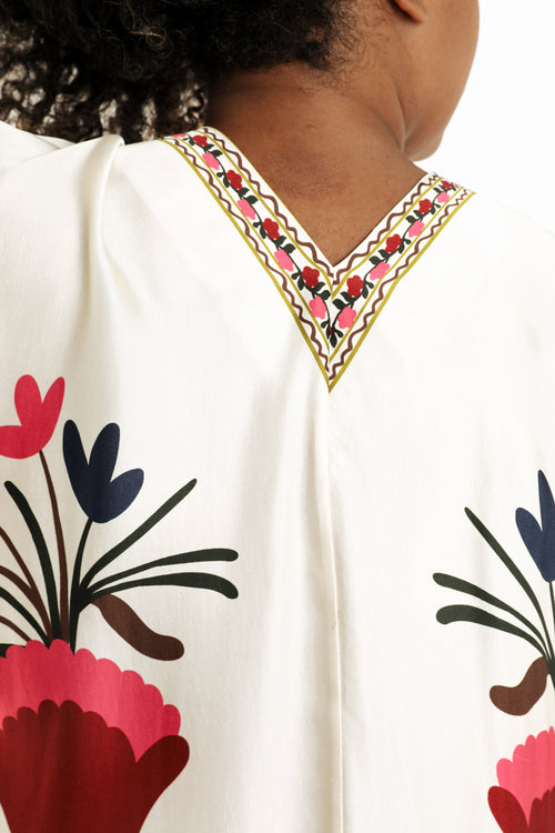 Robe en viscose imprimé folk-Paprika-5