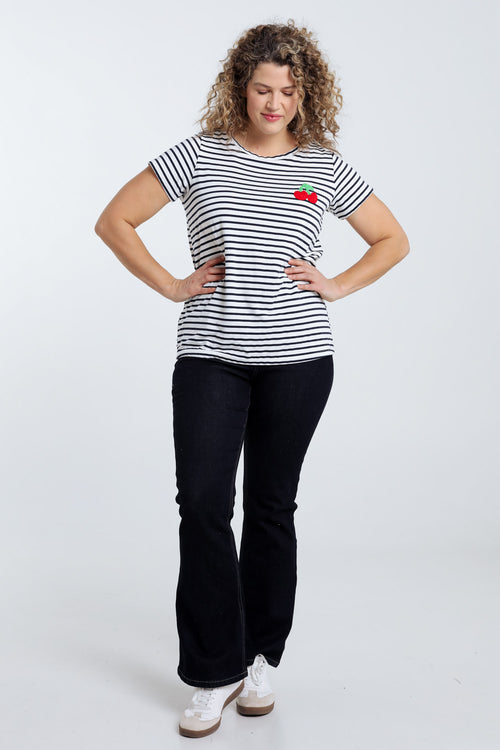 T-shirt marinière détail cerise-Paprika-9