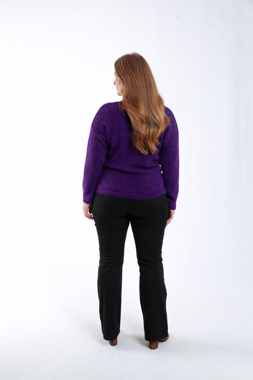 Pull avec alpaga uni-Paprika-1