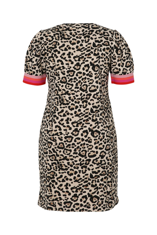 Robe imprimé léopard avec bandes sport-Paprika-11