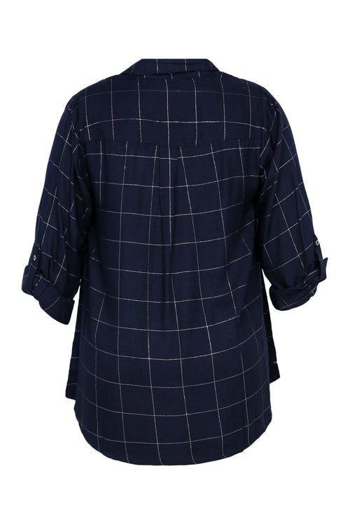 Chemise à carreaux brodée en viscose-Paprika-12