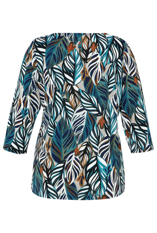 T-shirt plumes en maille gomme-Paprika-10