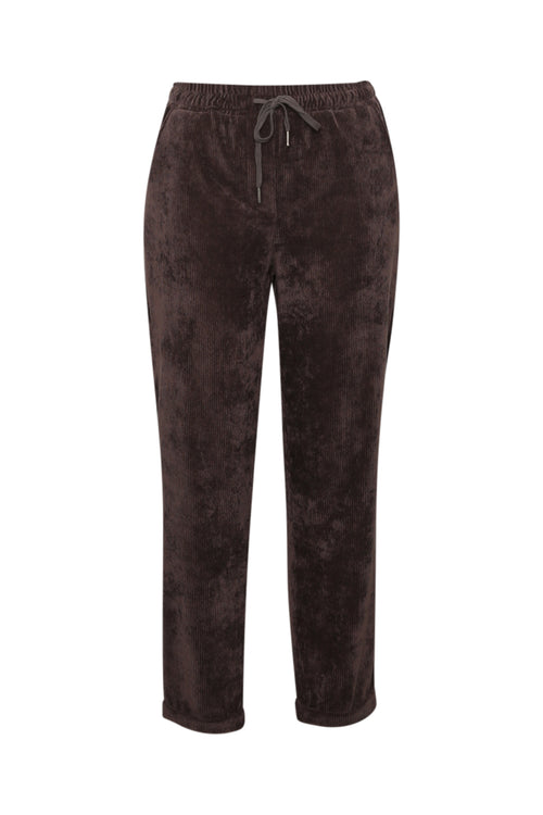 Pantalon chino 7/8 en velours uni-Paprika-1
