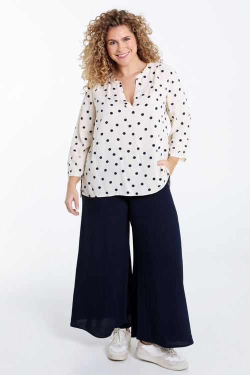 Blouse en viscose imprimé pois-Paprika-7