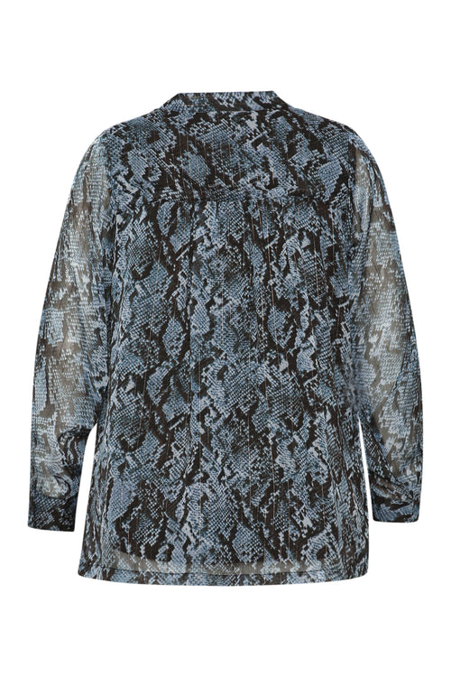 Blouse imprimé serpent avec lurex-Paprika-9