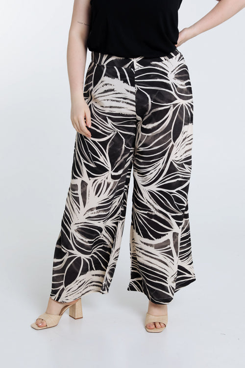 Pantalon feuillage en viscose-Paprika-1