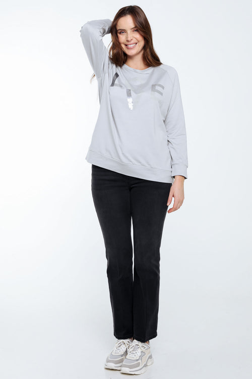 Sweat en molleton "Love" avec strass-Paprika-9