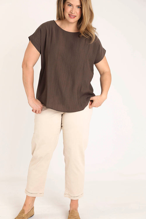 Blouse en viscose unie-Paprika-8