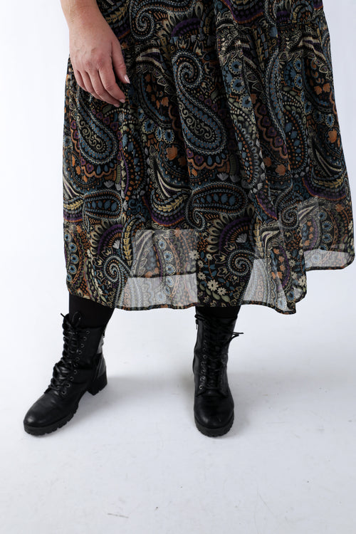 Robe imprimé cachemire-Paprika-4