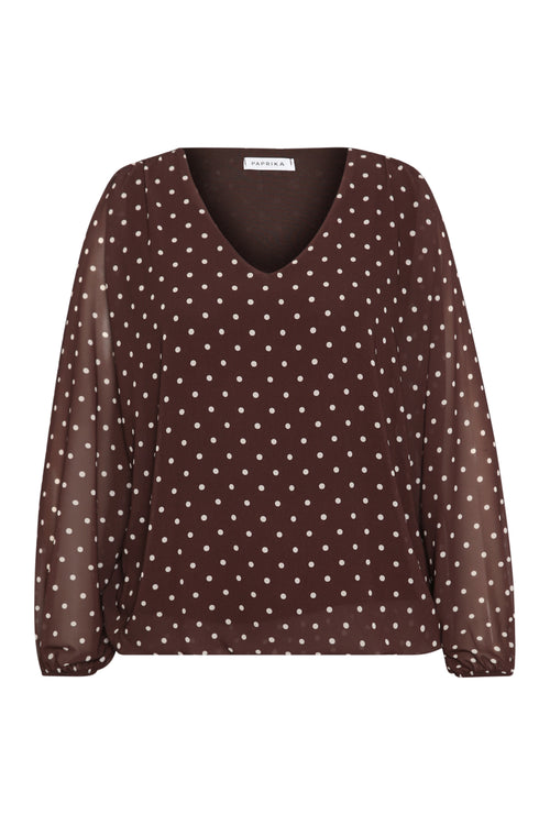 Blouse imprimé pois-Paprika-1