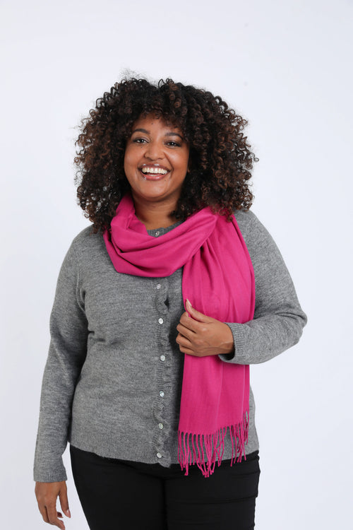 Écharpe unie en viscose et cachemire-Paprika-1