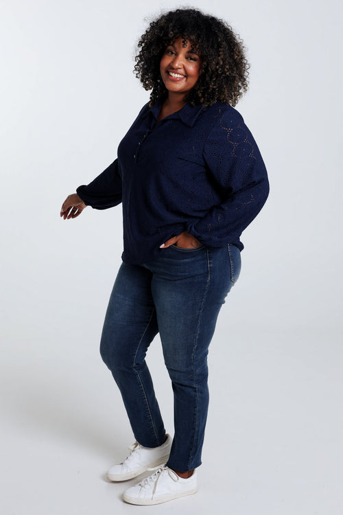 T-shirt uni ajouré-Paprika-9