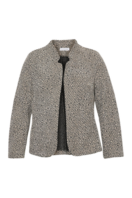 Veste jacquard bicolore avec lurex-Paprika-1
