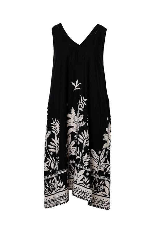 Robe en viscose imprimé feuillage-Paprika-10