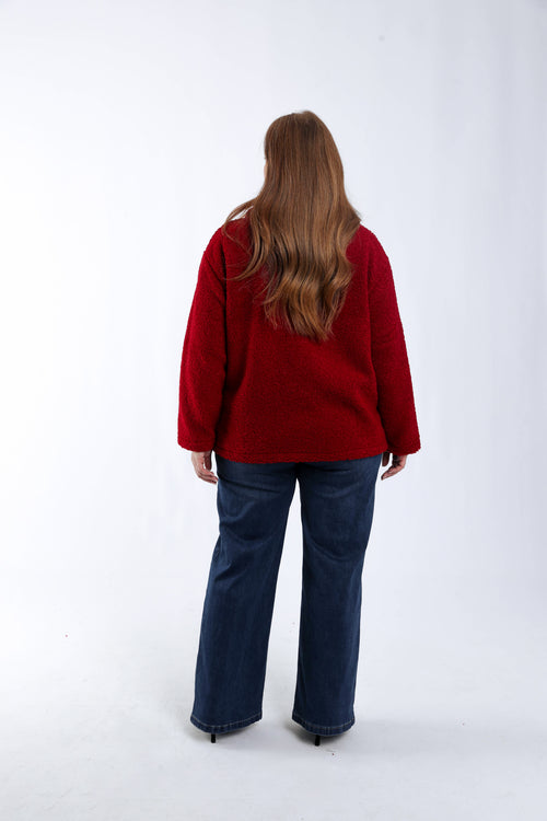 Manteau teddy uni-Paprika-2