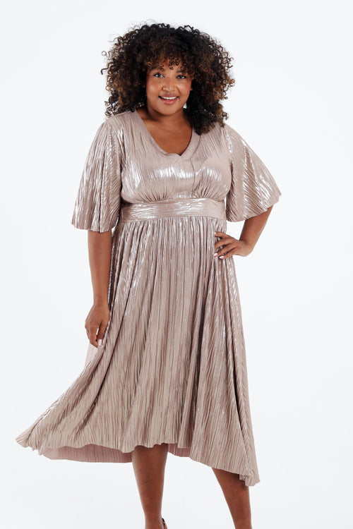 Robe plissée unie – Paprika - Main Image