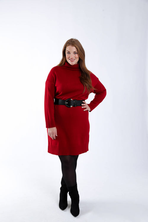 Robe pull unie-Paprika-6