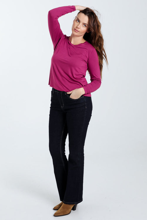 T-shirt basique uni en viscose-Paprika-8