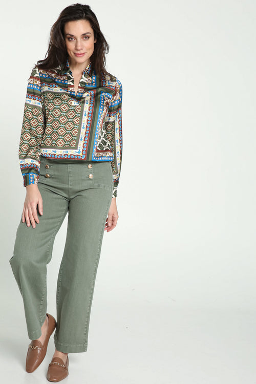 Pantalon Palazzo avec 6 boutons-Paprika-6