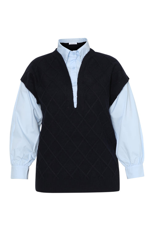 Pull chemise 2 en 1-Paprika-1