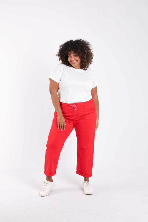 Chino en coton uni 7/8-Paprika-8