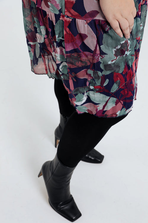 Robe tunique en résille froissée-Paprika-5