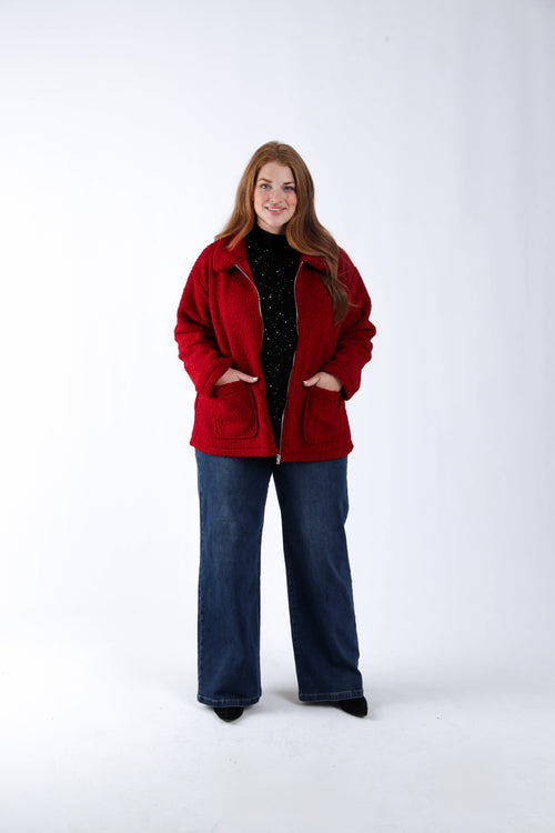 Manteau teddy uni-Paprika-6