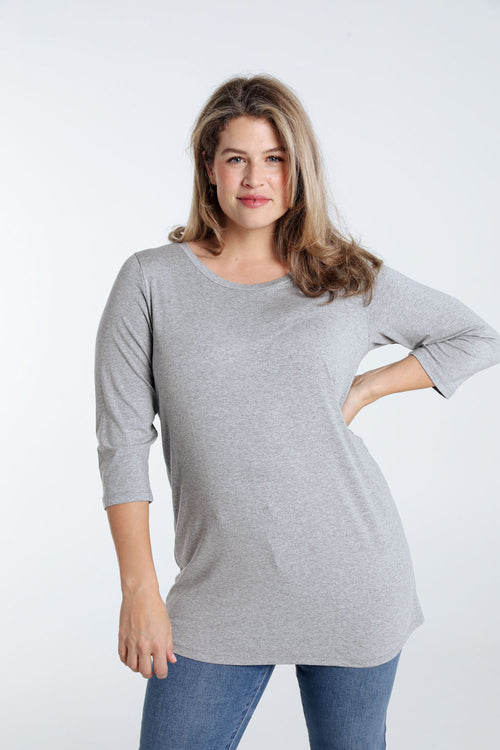 T-shirt basic uni en viscose-Paprika-3