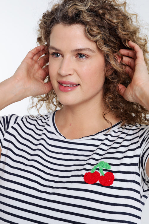 T-shirt marinière détail cerise-Paprika-3