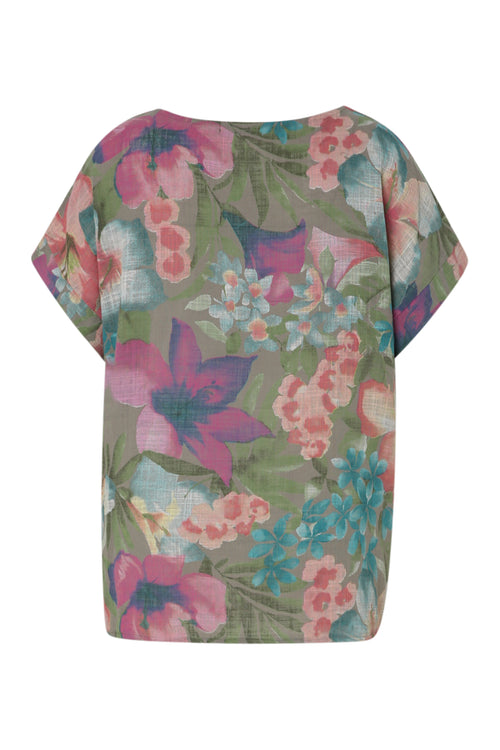 Blouse en coton imprimé floral-Paprika-11