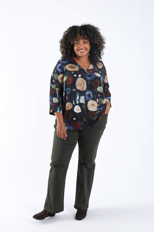 Blouse en viscose imprimé coquelicots-Paprika-5