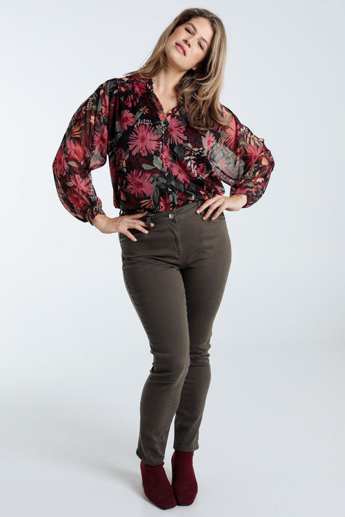 Pantalon slim Louise L32-Paprika-7