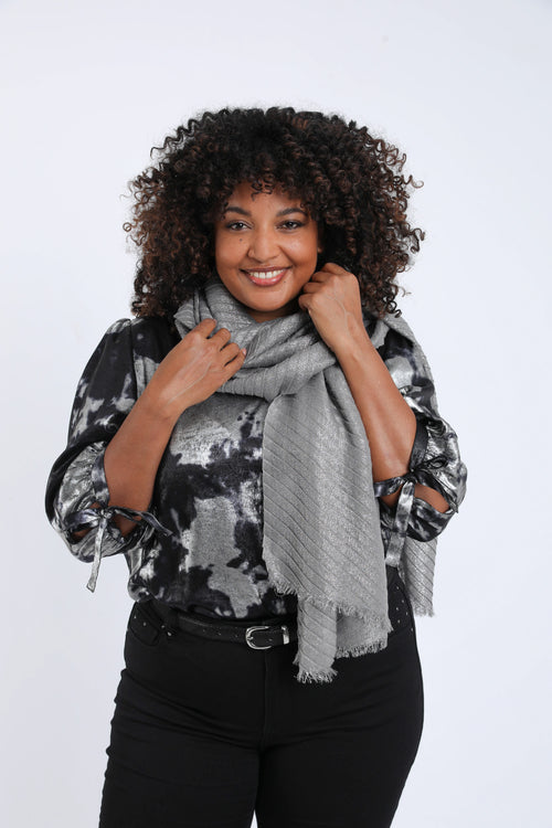 Foulard plissé uni brillant-Paprika-2