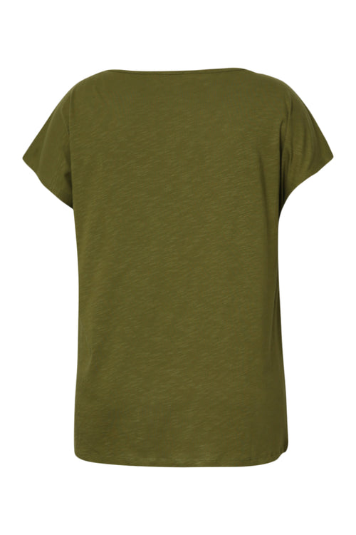 T-shirt en coton uni Enjoy en sequins-Paprika-11