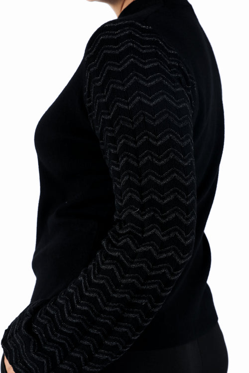 Pull uni avec manches chevrons-Paprika-4