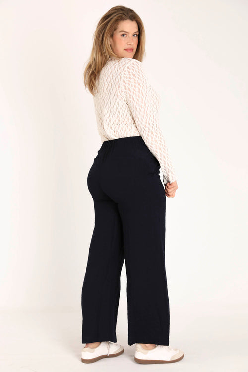 Pantalon large en viscose uni-Paprika-1