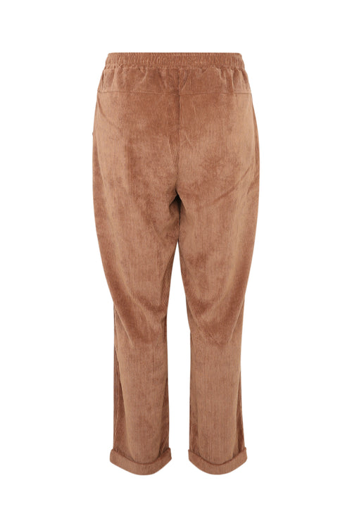 Pantalon chino uni en velours-Paprika-12