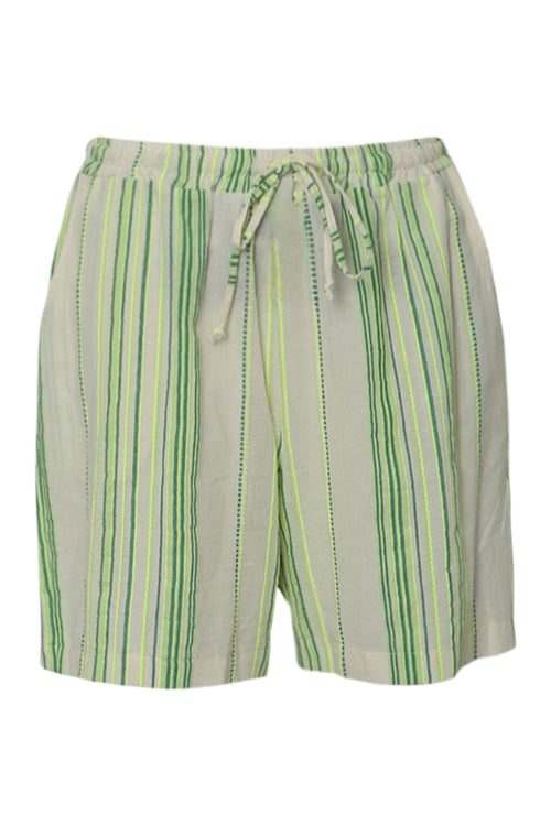 Short en coton à rayures fluo-Paprika-2