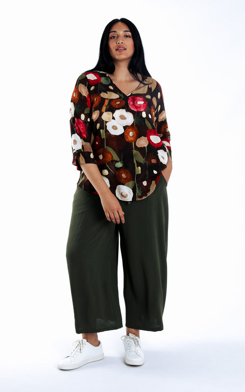 Blouse en viscose imprimé coquelicots-Paprika-8